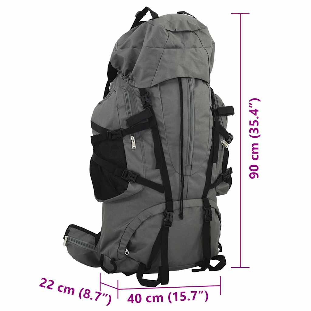 Ruksak za planinarenje sivi 100 L od tkanine Oxford