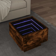 Bočni stolić LED boja hrasta 40 x 40 x 30 cm konstruirano drvo