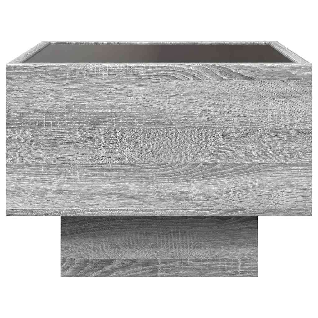 Bočni stolić LED boja hrasta 40 x 40 x 30 cm konstruirano drvo