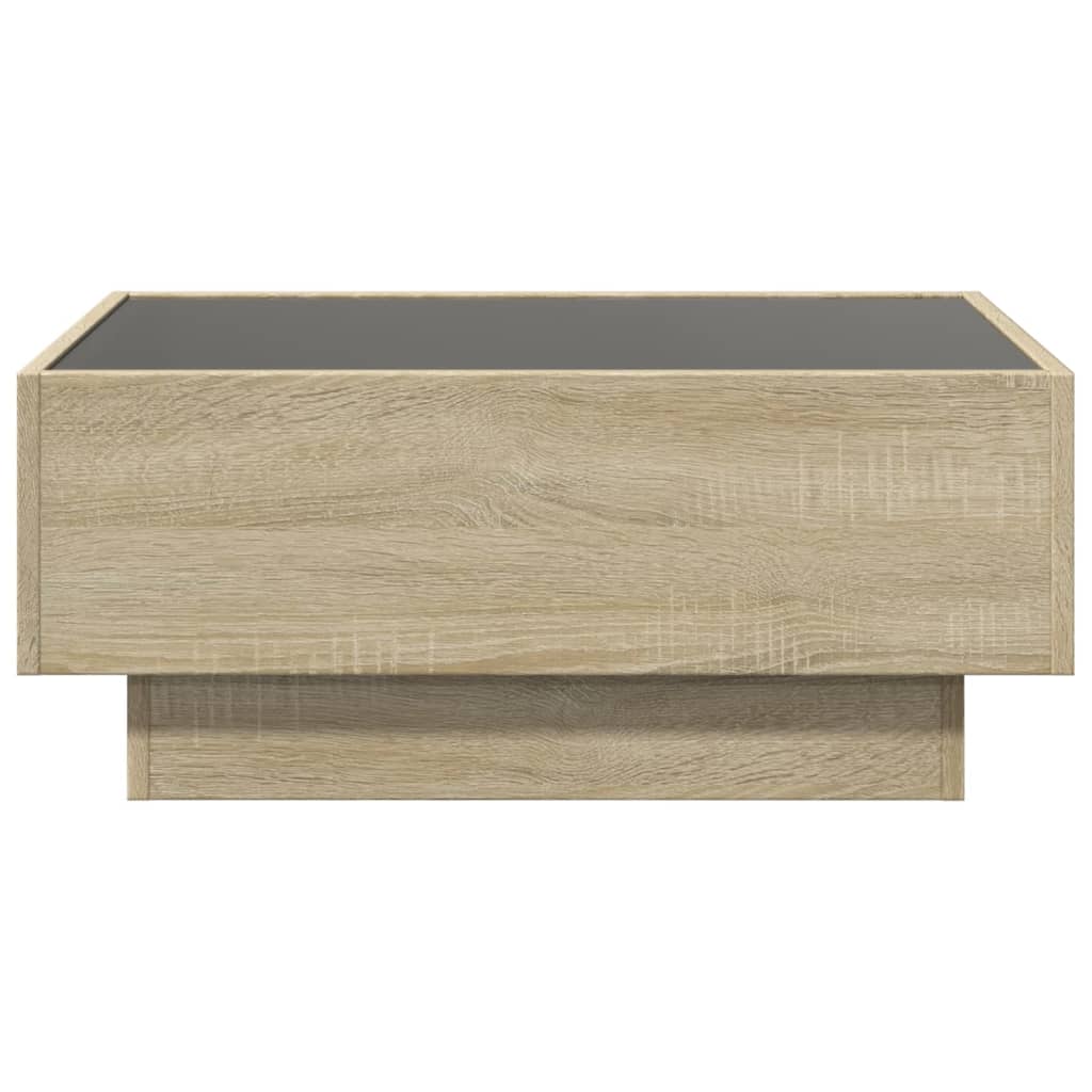 Stolić za kavu LED boja hrasta 70x50x30 cm konstruirano drvo