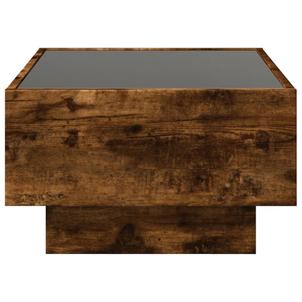 Stolić za kavu LED boja hrasta 70x50x30 cm konstruirano drvo