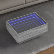 Stolić za kavu LED boja hrasta 70x50x30 cm konstruirano drvo