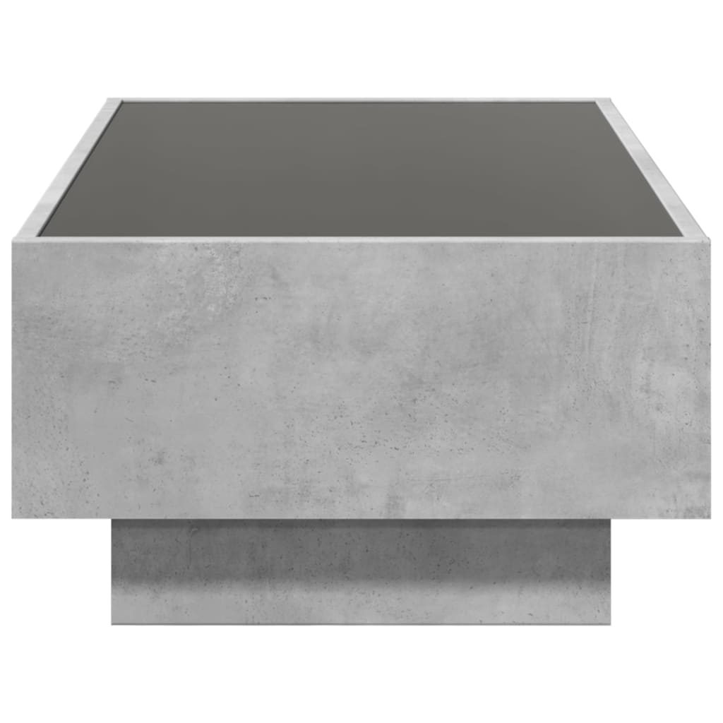 Stolić za kavu LED siva boja betona 90x50x30 cm drveni