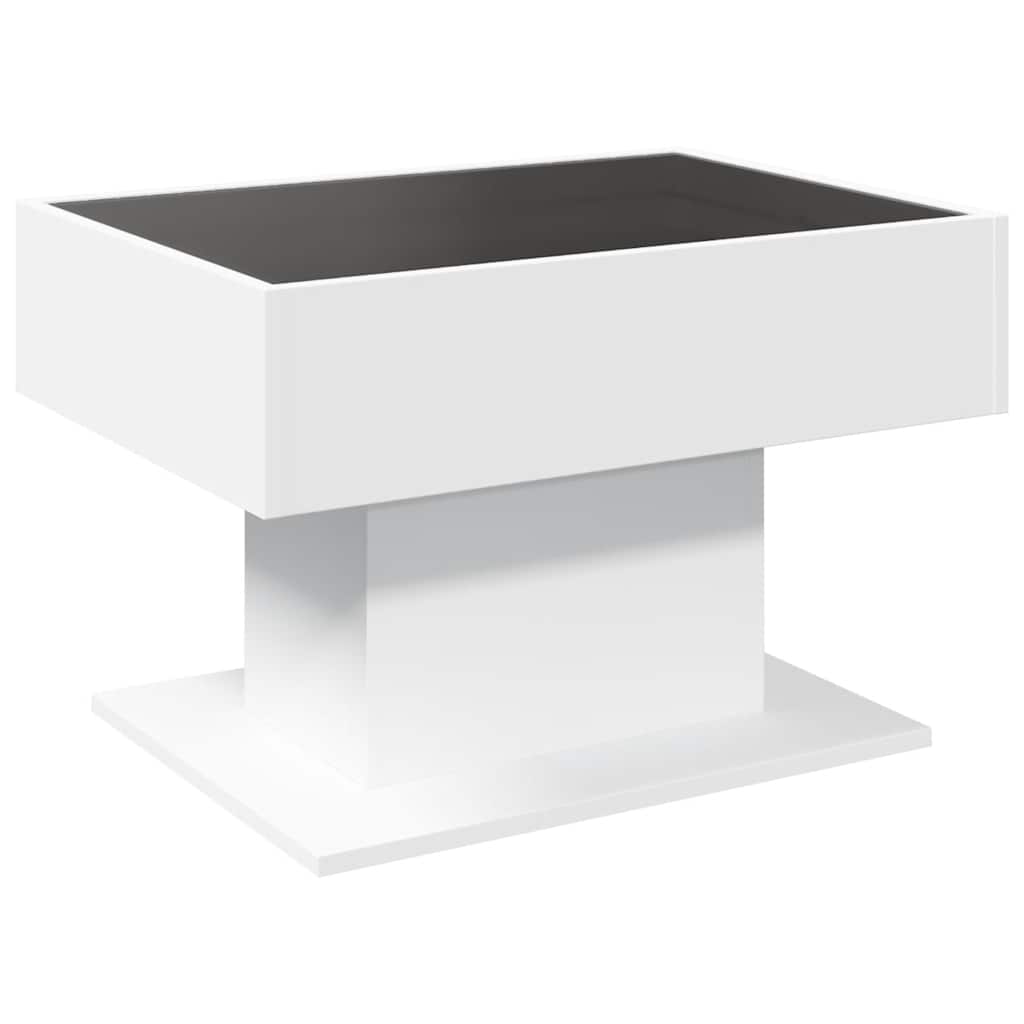 Stolić za kavu s LED bijeli 70x50x45 cm od konstruiranog drva