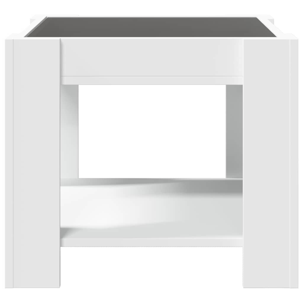 Stolić za kavu LED bijeli 53x53x45 cm od konstruiranog drva