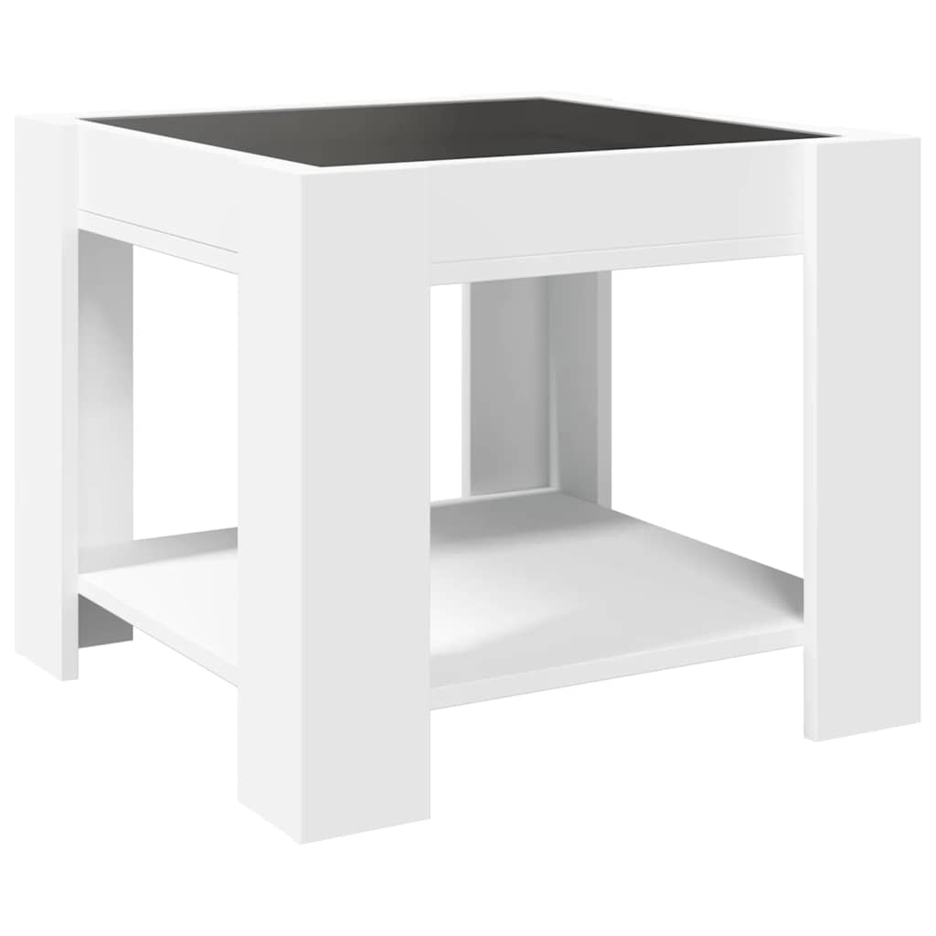 Stolić za kavu LED bijeli 53x53x45 cm od konstruiranog drva