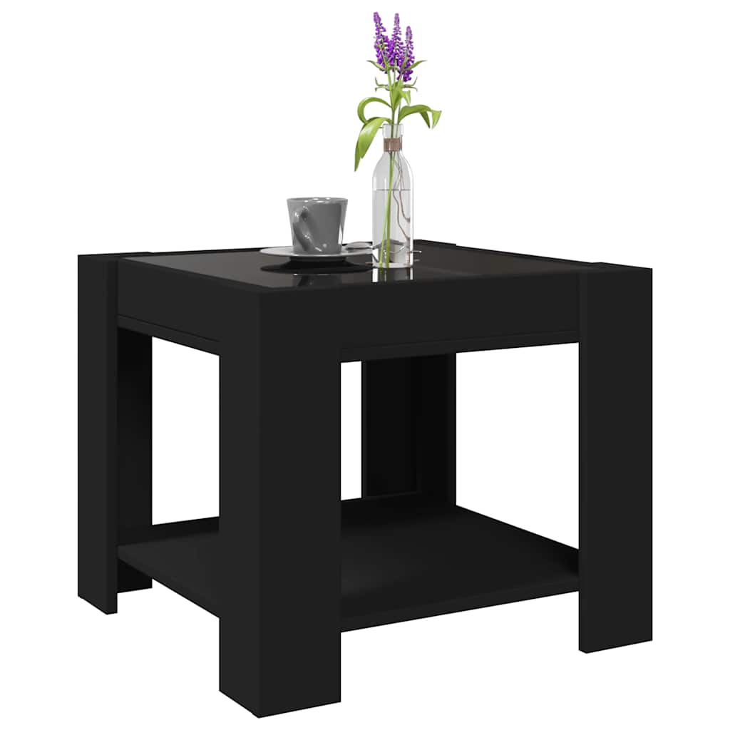 Stolić za kavu LED crni 53x53x45 cm od konstruiranog drva