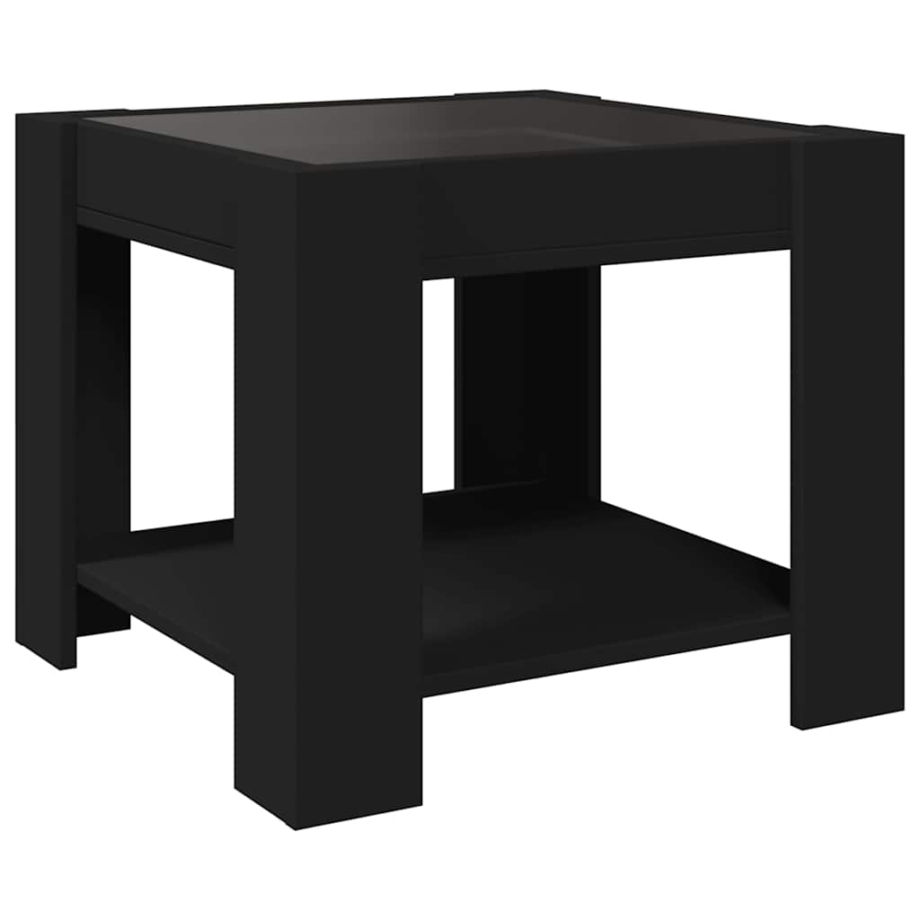 Stolić za kavu LED crni 53x53x45 cm od konstruiranog drva