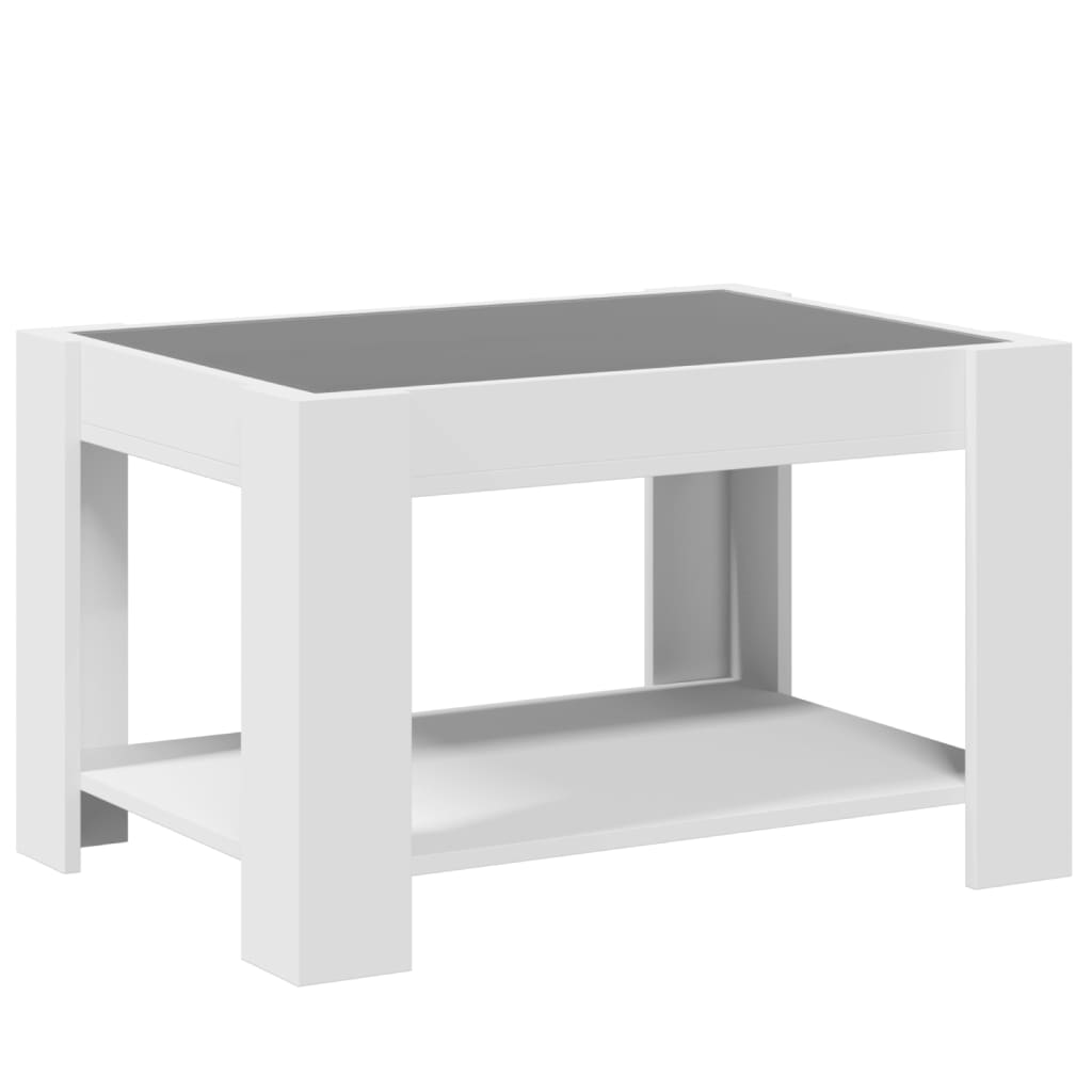 Stolić za kavu s LED bijeli 73x53x45 cm od konstruiranog drva