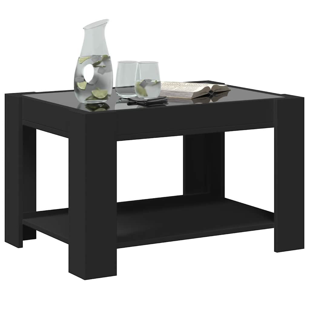 Stolić za kavu LED crni 73x53x45 cm od konstruiranog drva