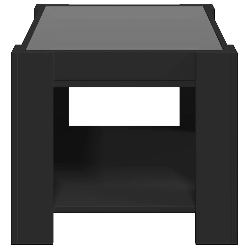 Stolić za kavu LED crni 73x53x45 cm od konstruiranog drva