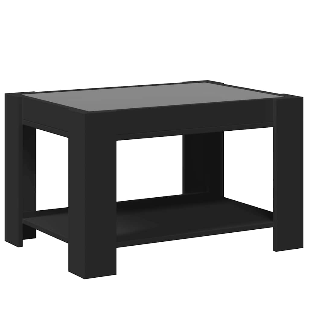 Stolić za kavu LED crni 73x53x45 cm od konstruiranog drva