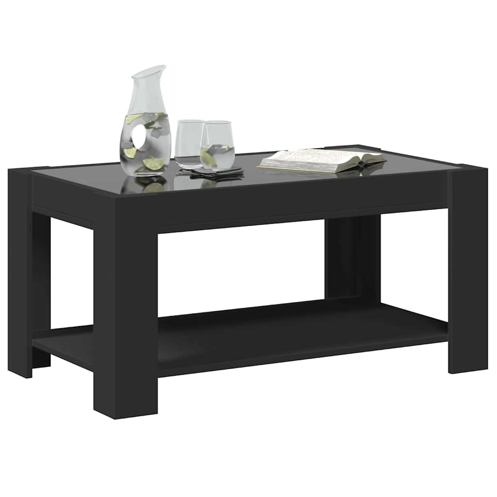 Stolić za kavu LED crni 93x53x45 cm od konstruiranog drva
