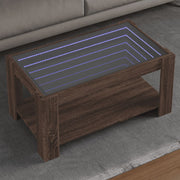 Stolić za kavu LED smeđa boja hrasta 93x53x45 cm drveni