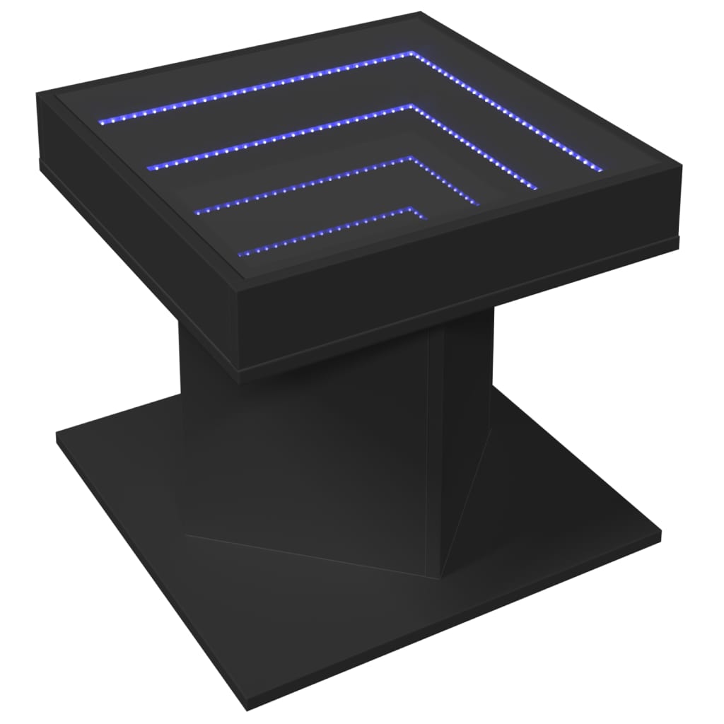 Stolić za kavu LED crni 50x50x45 cm od konstruiranog drva