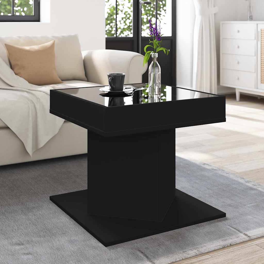 Stolić za kavu LED crni 50x50x45 cm od konstruiranog drva