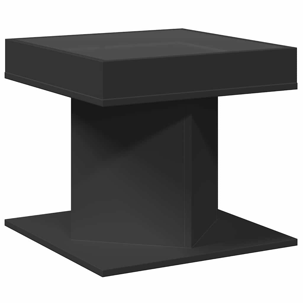 Stolić za kavu LED crni 50x50x45 cm od konstruiranog drva