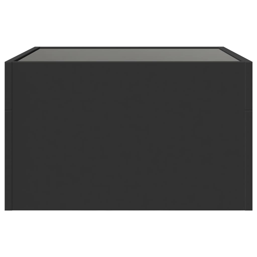 Stolić za kavu s beskonačnim LED svjetlima crni 50x50x30 cm