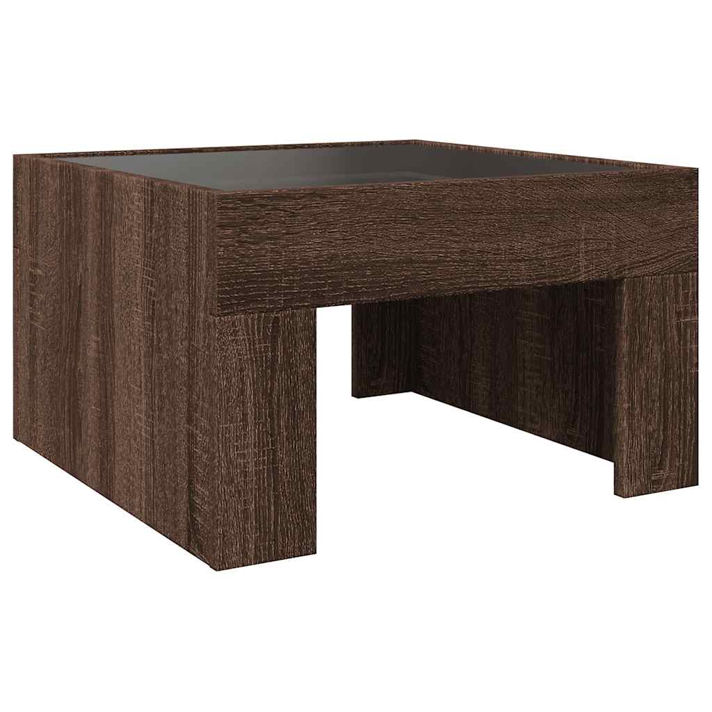 Stolić s beskonačnim LED svjetlima boja hrasta 50x50x30 cm