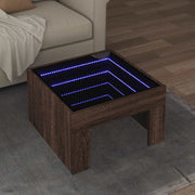 Stolić s beskonačnim LED svjetlima boja hrasta 50x50x30 cm