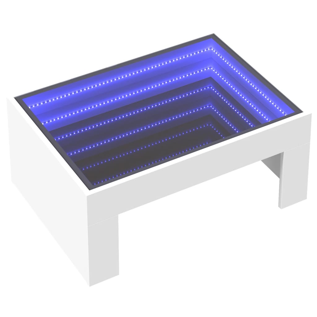 Stolić s beskonačnim LED svjetlima bijeli 70x50x30 cm