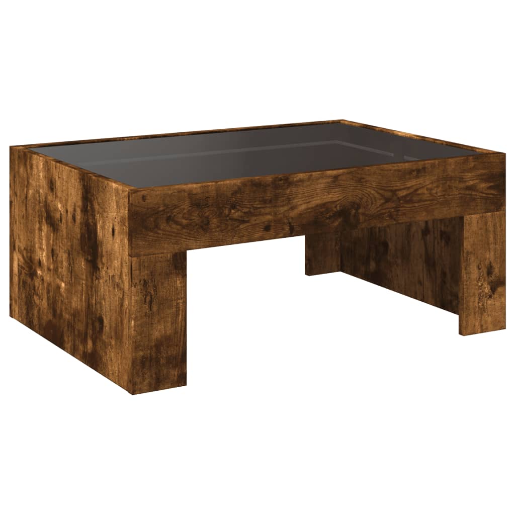Stolić s beskonačnim LED svjetlima boja hrasta 70x50x30 cm