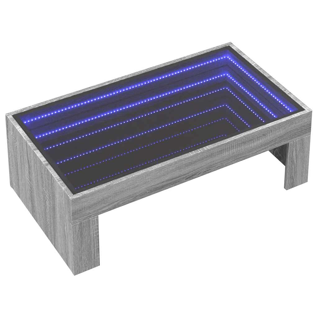 Stolić s beskonačnim LED svjetlima boja hrasta 90x50x30 cm