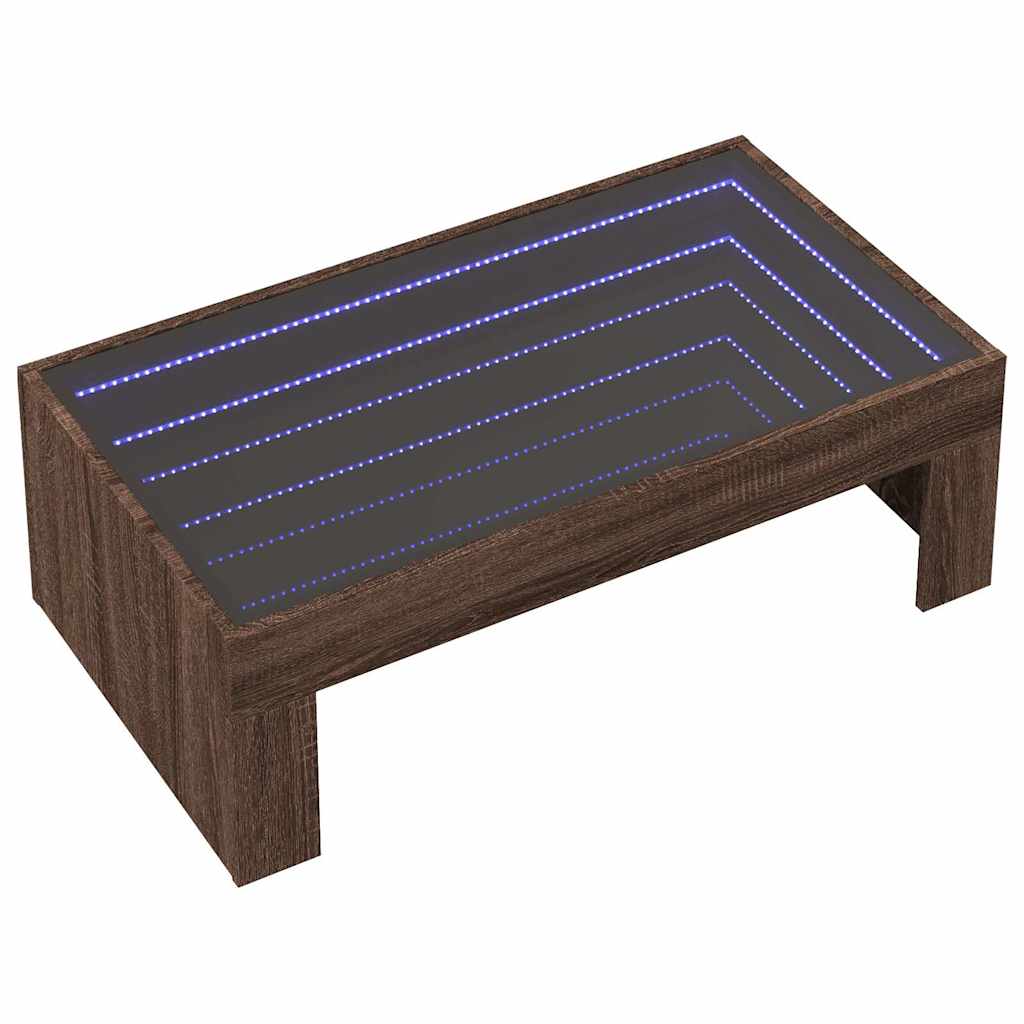 Stolić s beskonačnim LED svjetlima boja hrasta 90x50x30 cm