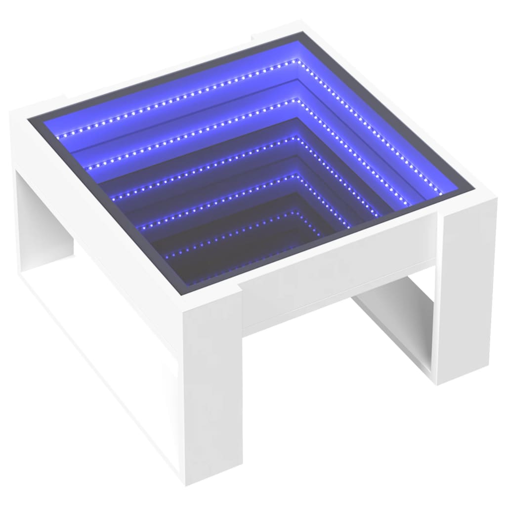 Stolić s beskonačnim LED svjetlima bijeli 50x53x30 cm