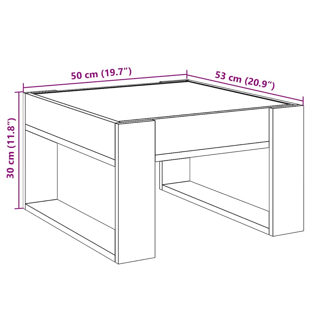 Stolić s beskonačnim LED svjetlima boja hrasta 50x53x30 cm