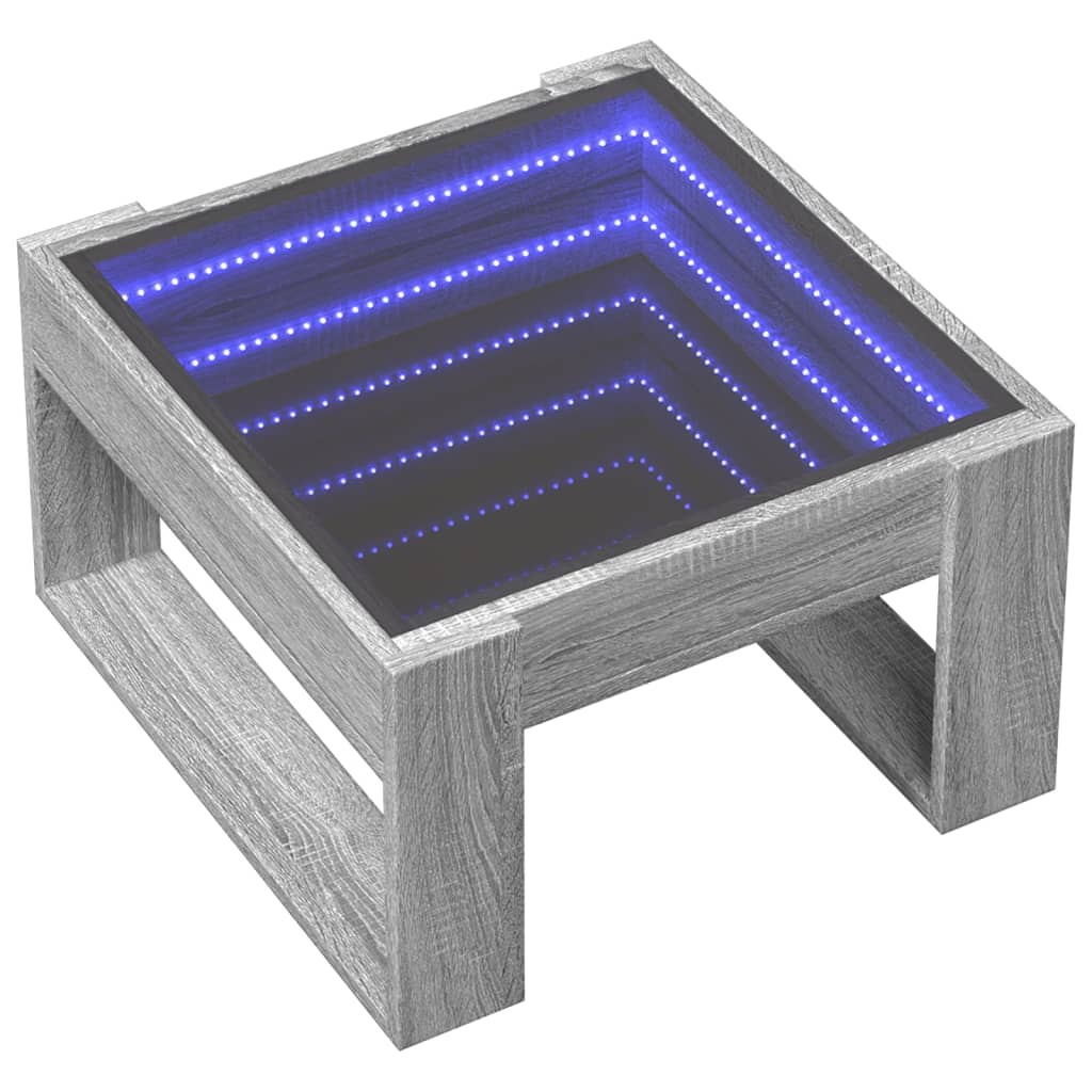 Stolić s beskonačnim LED svjetlima boja hrasta 50x53x30 cm
