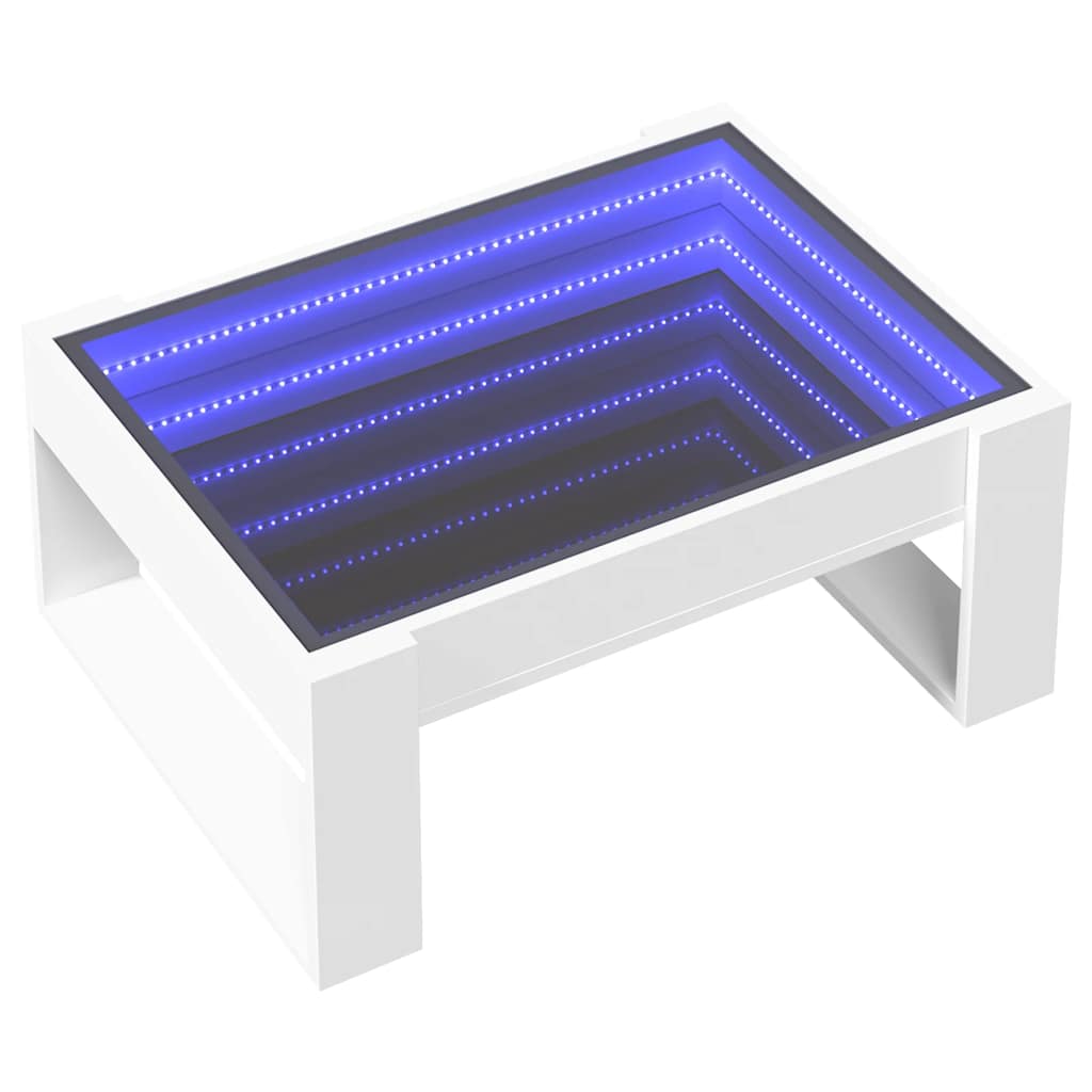 Stolić s beskonačnim LED svjetlima bijeli 70x53x30 cm