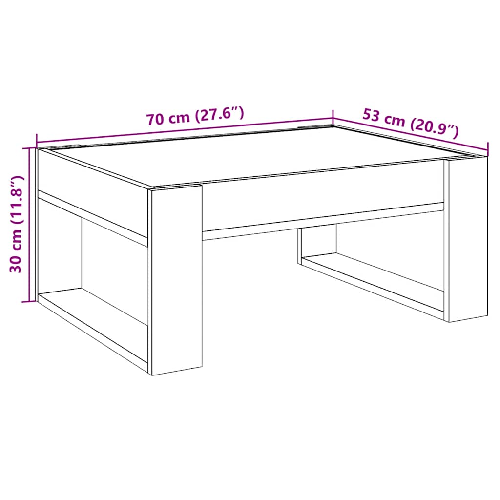 Stolić s beskonačnim LED svjetlima bijeli 70x53x30 cm