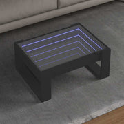Stolić za kavu s beskonačnim LED svjetlima crni 70x53x30 cm