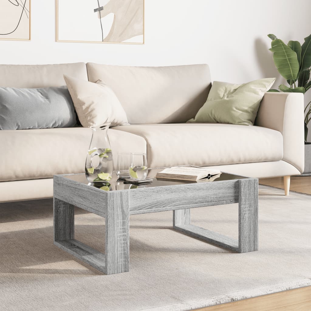 Stolić s beskonačnim LED svjetlima boja hrasta 70x53x30 cm