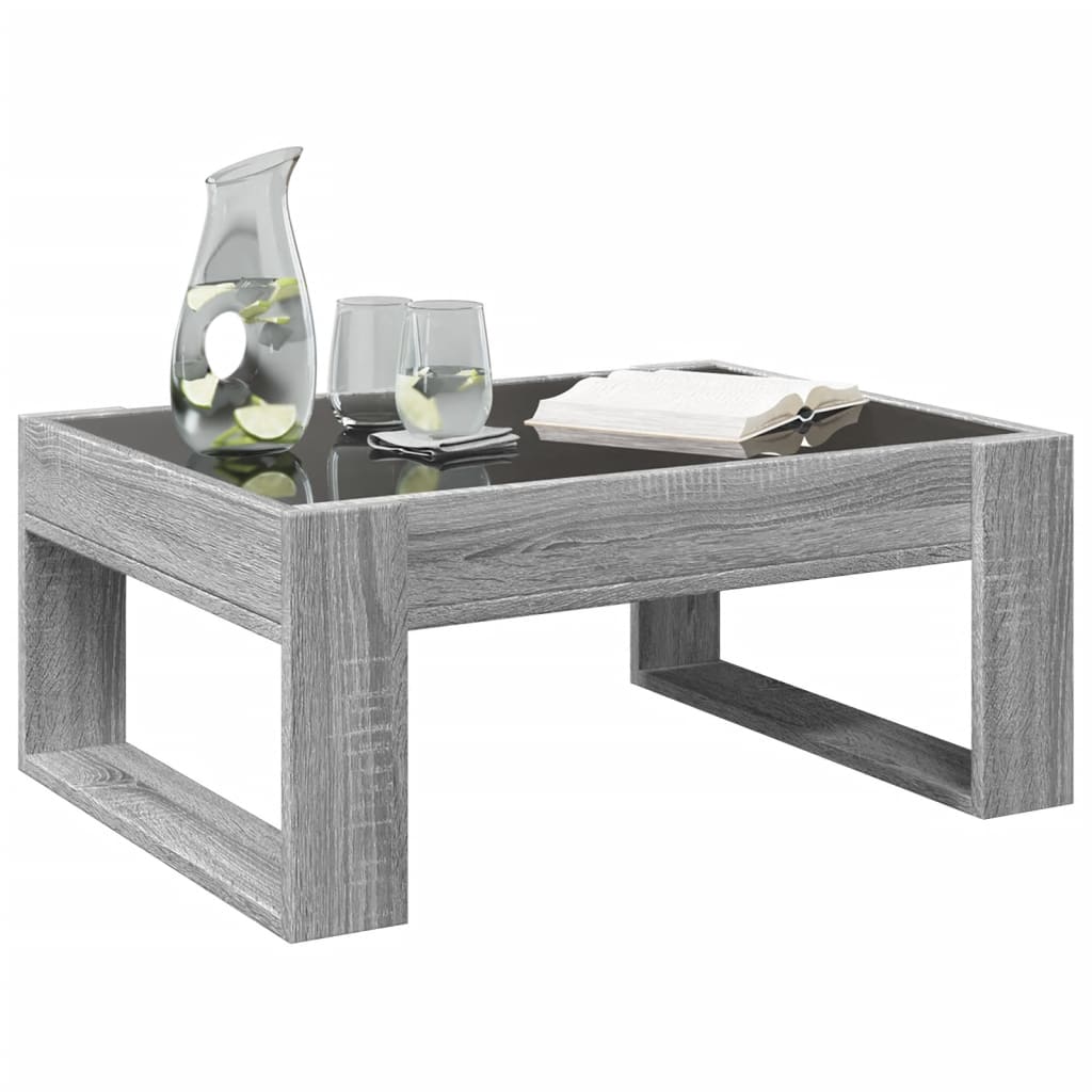 Stolić s beskonačnim LED svjetlima boja hrasta 70x53x30 cm