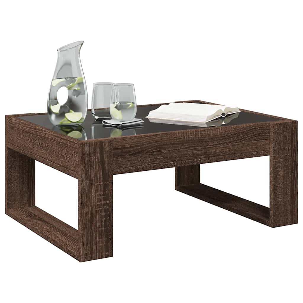 Stolić s beskonačnim LED svjetlima boja hrasta 70x53x30 cm