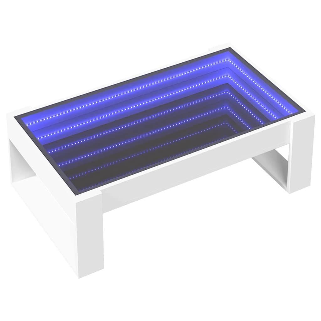 Stolić s beskonačnim LED svjetlima bijeli 90x53x30 cm