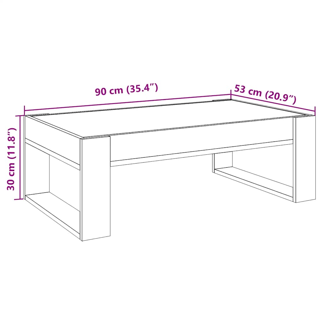 Stolić s beskonačnim LED svjetlima bijeli 90x53x30 cm