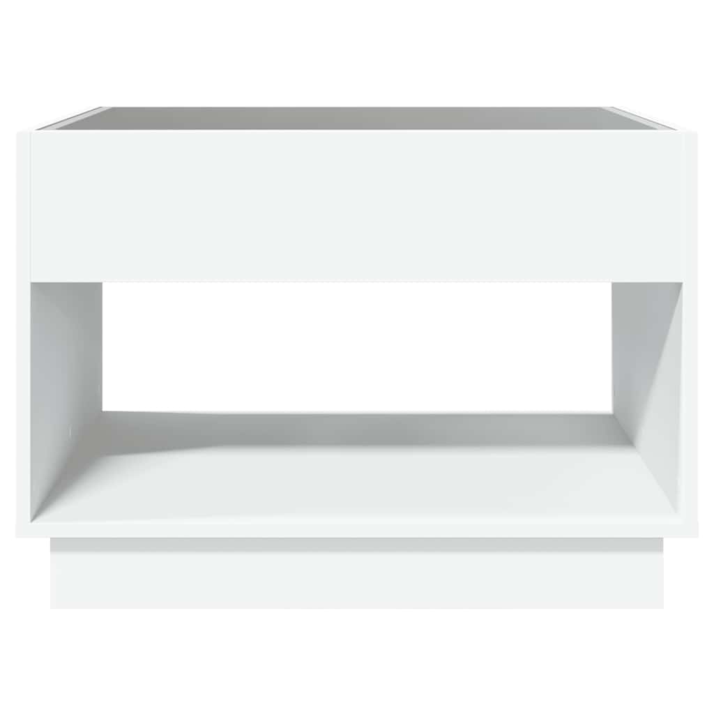 Stolić za kavu s beskonačnim LED svjetlima bijeli 70x50x50 cm
