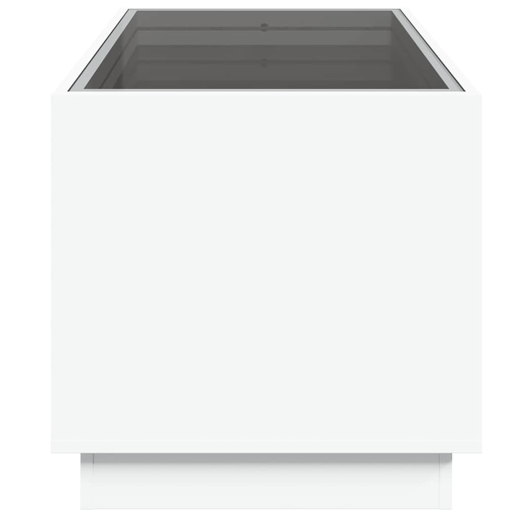 Stolić za kavu s beskonačnim LED svjetlima bijeli 70x50x50 cm