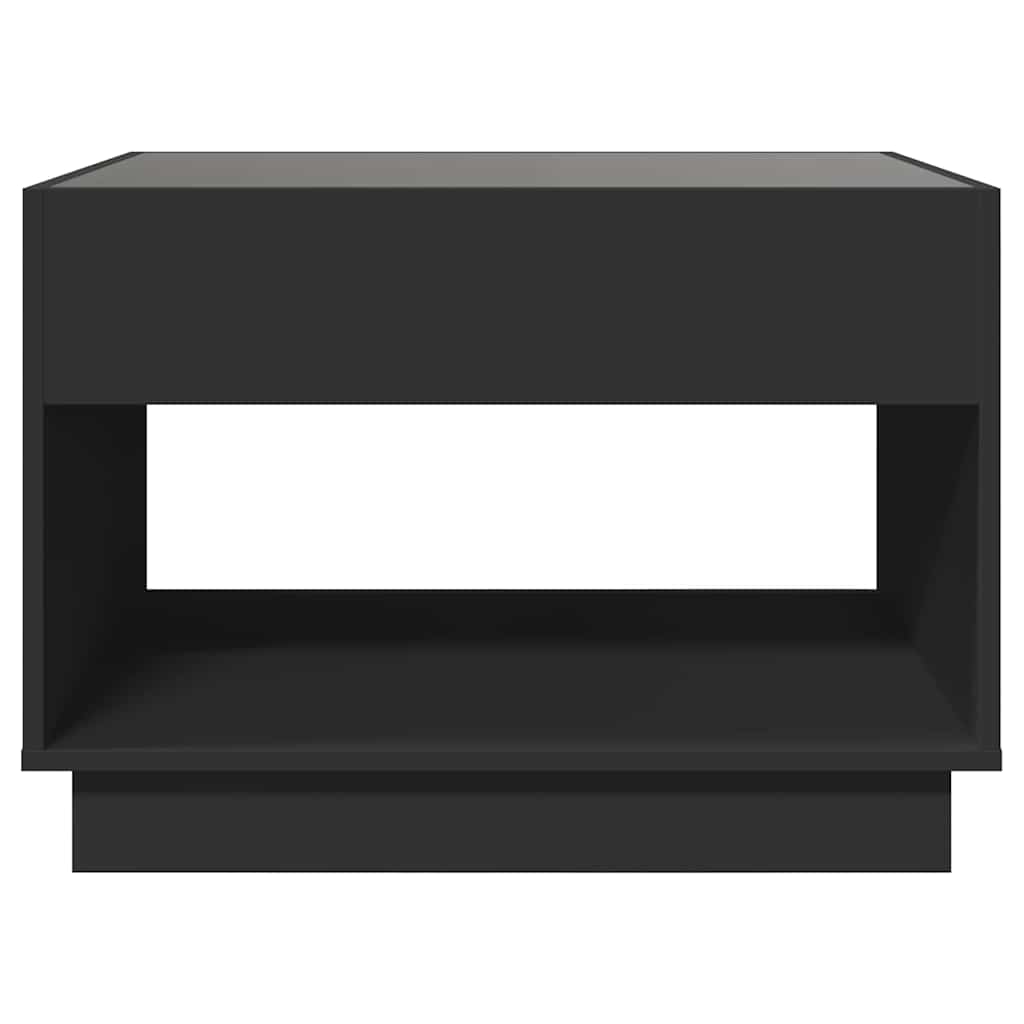 Stolić za kavu s beskonačnim LED svjetlima crni 70x50x50 cm