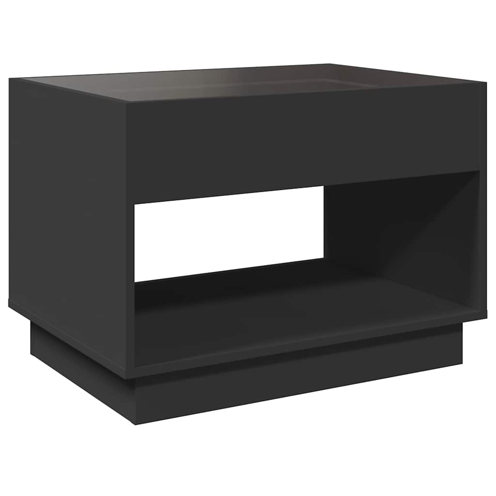Stolić za kavu s beskonačnim LED svjetlima crni 70x50x50 cm