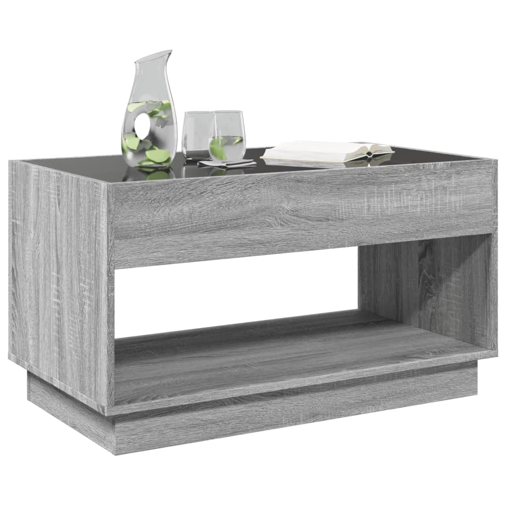 Stolić s beskonačnim LED svjetlima boja hrasta 90x50x50 cm