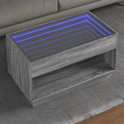Stolić s beskonačnim LED svjetlima boja hrasta 90x50x50 cm