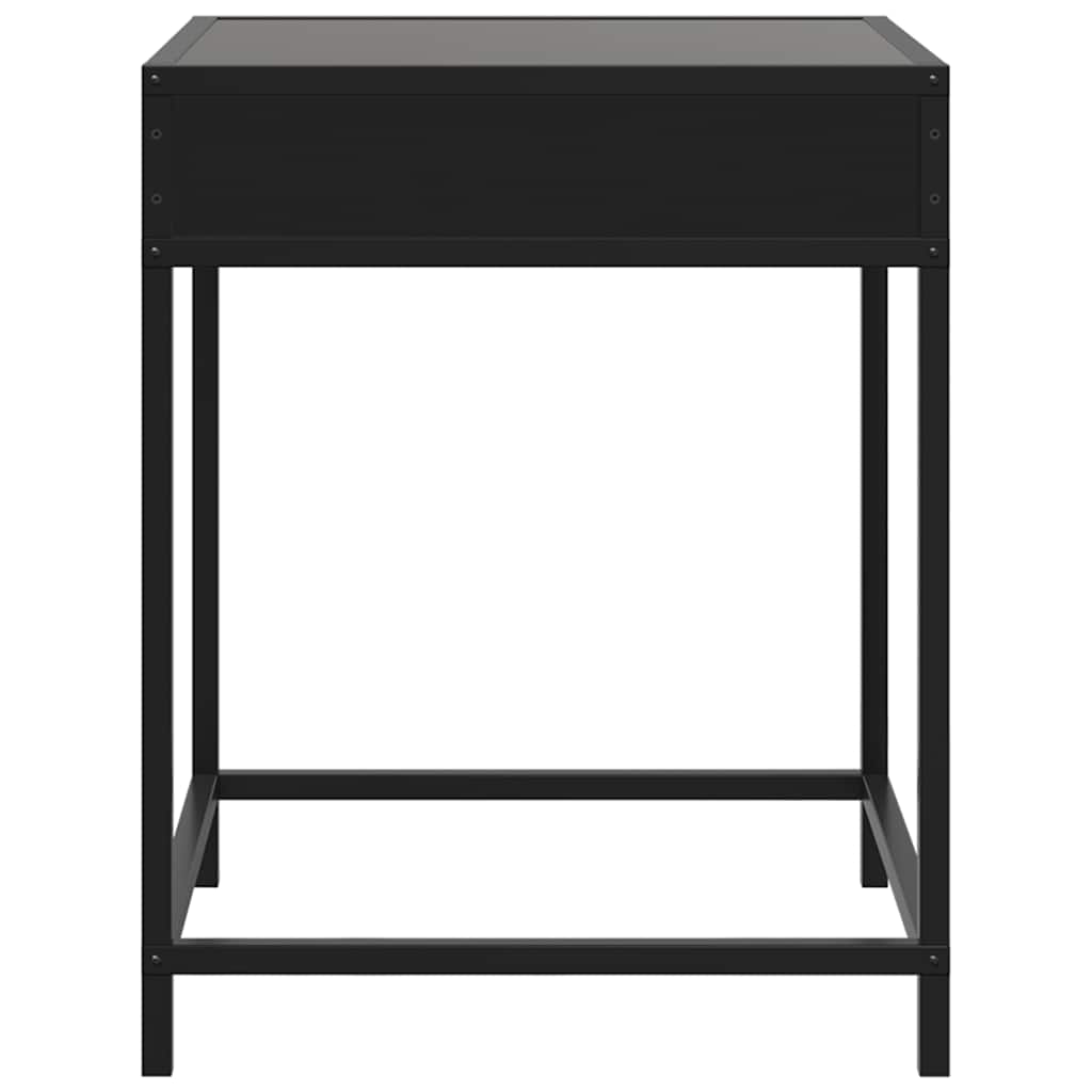 Stolić za kavu s beskonačnim LED svjetlima crni 40 x 40 x 51 cm
