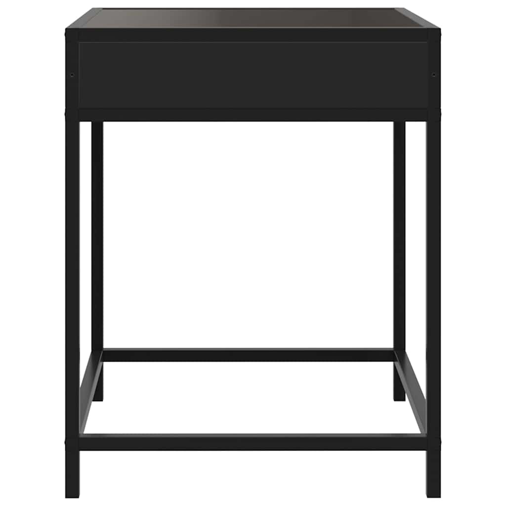 Stolić za kavu s beskonačnim LED svjetlima crni 40 x 40 x 51 cm