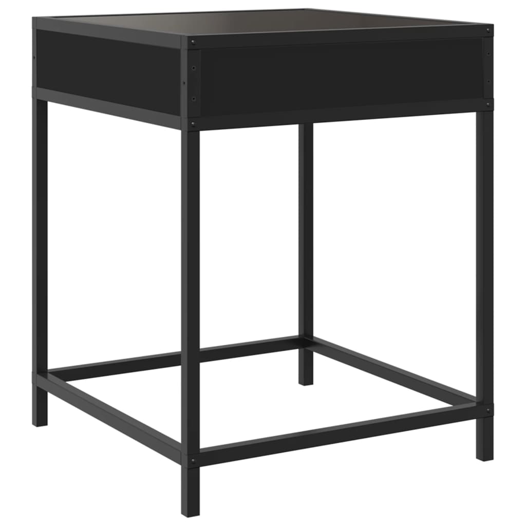 Stolić za kavu s beskonačnim LED svjetlima crni 40 x 40 x 51 cm