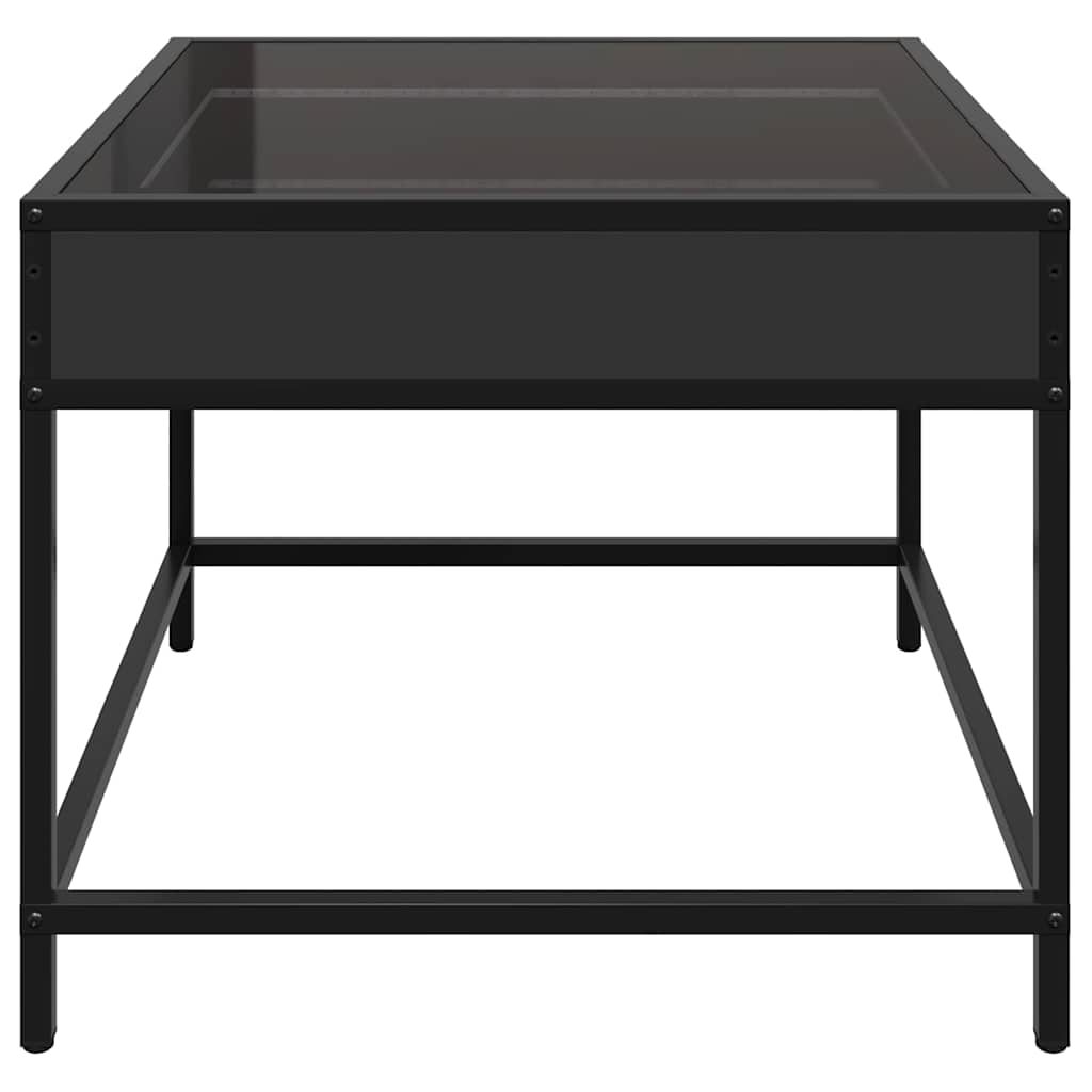 Stolić za kavu s beskonačnim LED svjetlima crni 50x50x41 cm