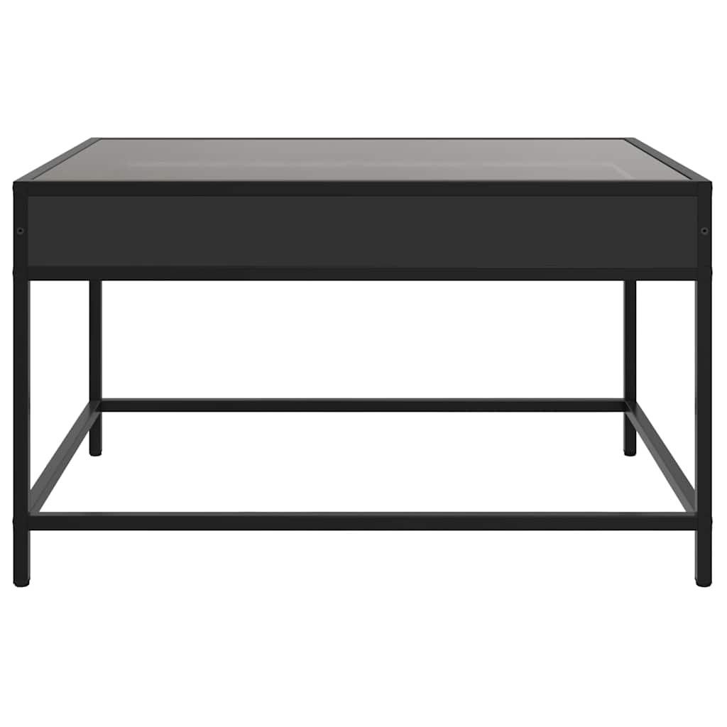 Stolić za kavu s beskonačnim LED svjetlima crni 70 x 50 x 41 cm
